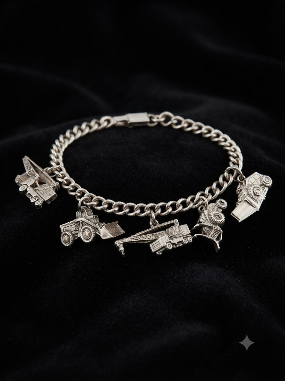 Silver Construction Charm Bracelet - Men Accessories